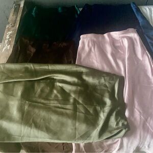BUNDLE OF 5 SHEIN PETITE SATIN MIDI SKIRTS|NEW|SIZE 8/10